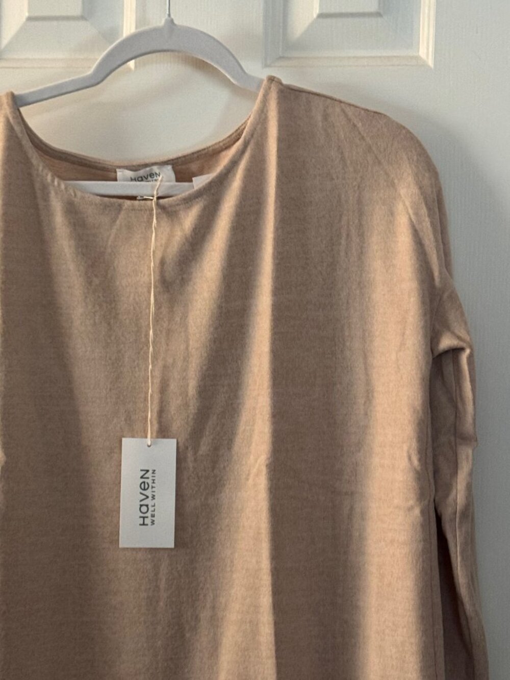Haven Well Within by Talbots Beige Sweatshirt Lounge Sleep Shirt Top Size S Smal - Picture 5 of 14